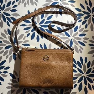 Brown leather cross body bag